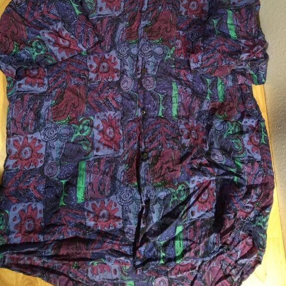 Vintage In Private Abstract Pattern Silk Hawaiian Shirt - Picture 3 of 8